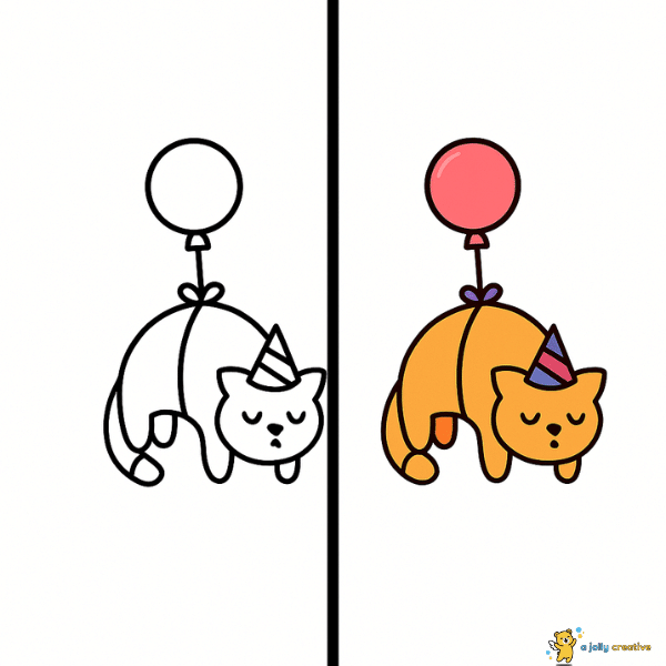 Birthday Cat Drawing idea-3