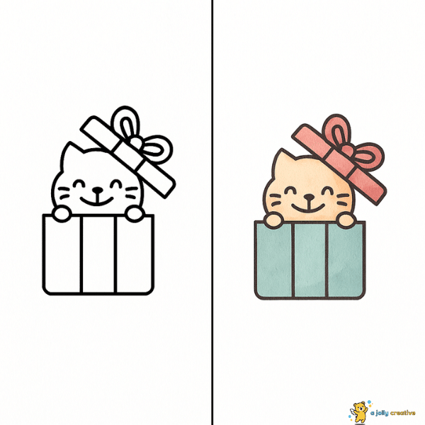 Birthday Cat Drawing idea-5