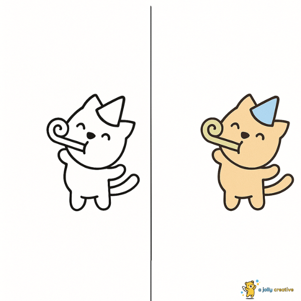 Birthday Cat Drawing idea-6