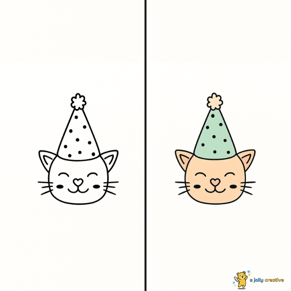 Birthday Cat Drawing idea-7