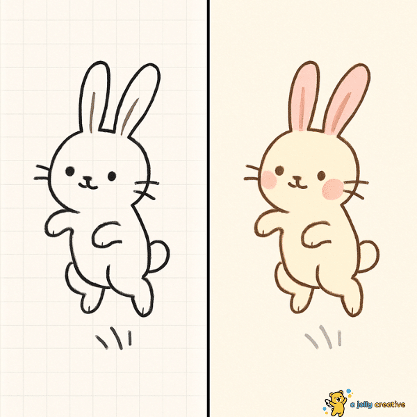 Bouncing Bunny Cat Drawing