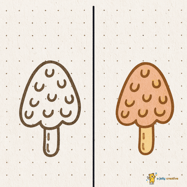 Bumpy-Capped Mushroom Drawing idea