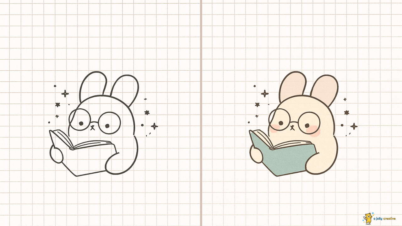 Bunny Reading Drawing idea