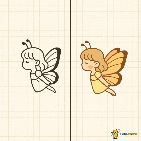 Butterfly Chibi Drawing idea-1