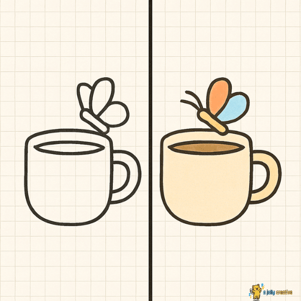 Butterfly Landing on Coffee Cup idea