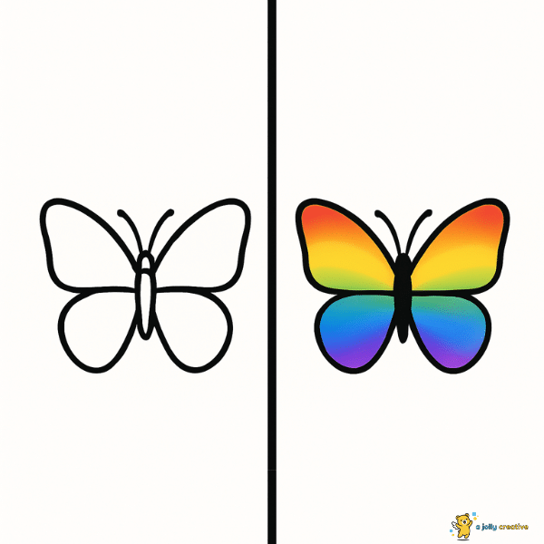 Butterfly Wings with Rainbow Colors