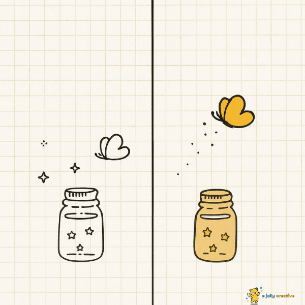 Butterfly and a Jar of Stars Drawing idea