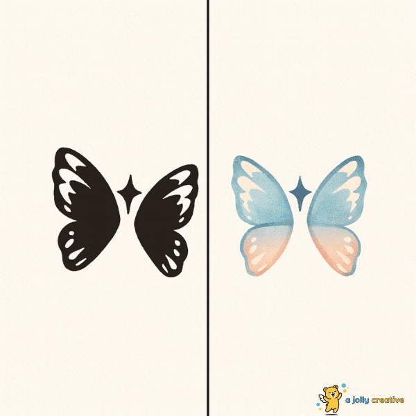 Butterfly in Flight Drawing idea