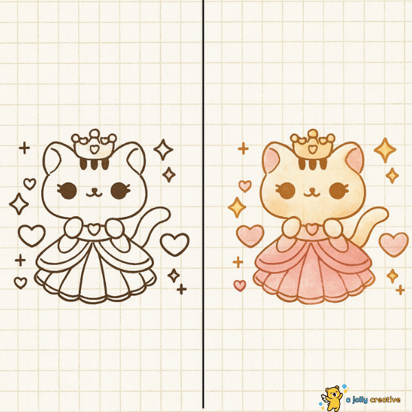 Cat Princess Drawing
