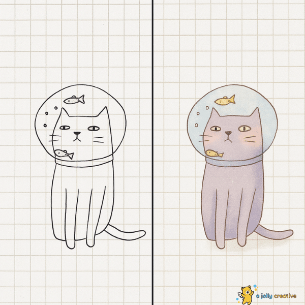 Cat in a Fishbowl Drawing idea