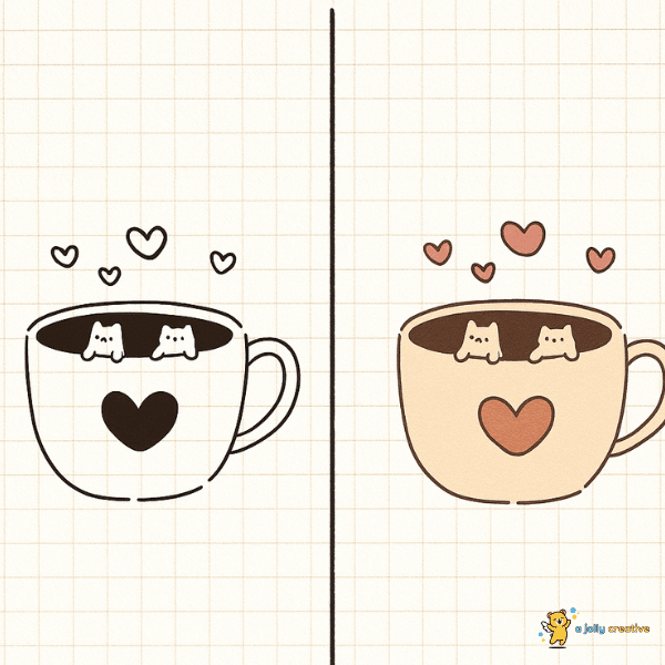 Catmallows in Hot Cocoa Drawing idea