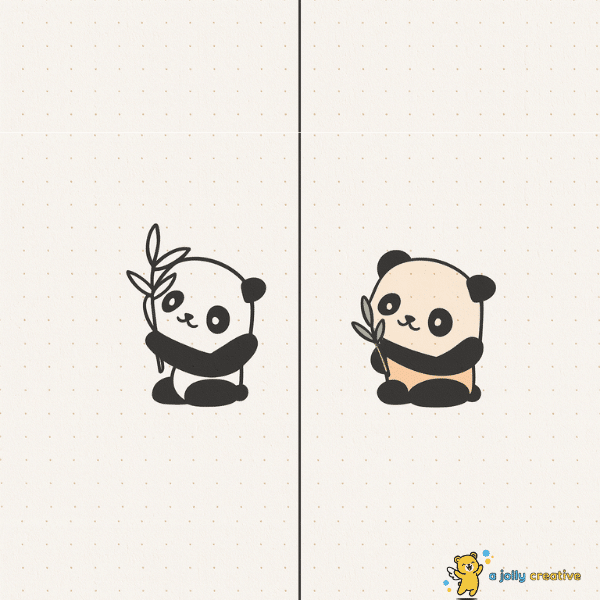 Chibi Panda with Bamboo Drawing idea