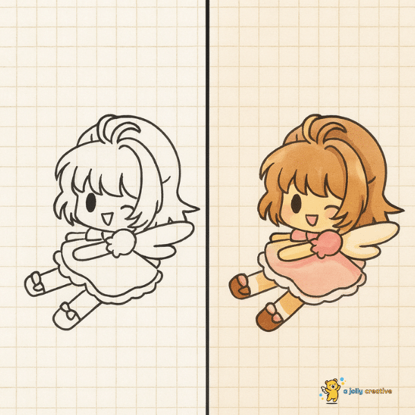 Chibi Sakura Winking Drawing