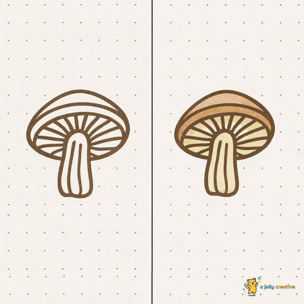 Classic Mushroom Drawing