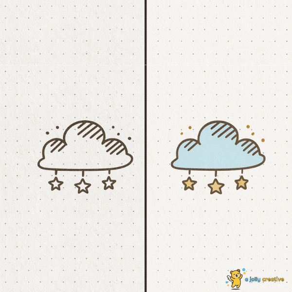 Cloudy Stars Drawing