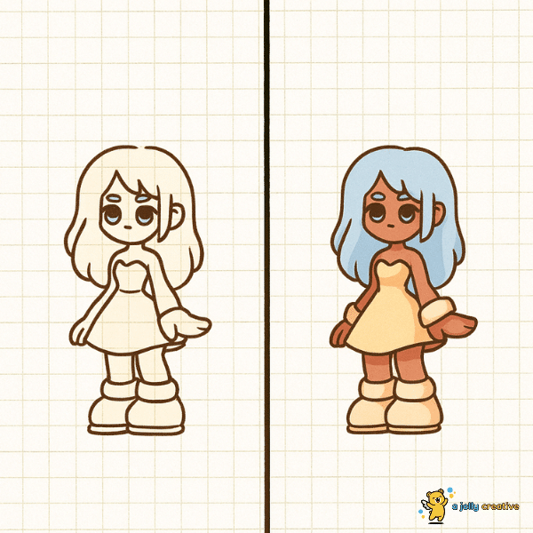 Colored Chibi Drawing