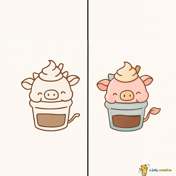 Cow Fall Shake Drawing idea