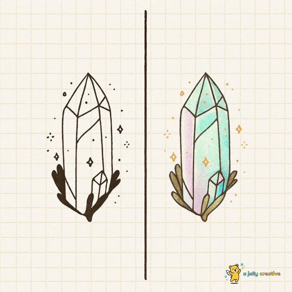 Crystal Cluster Drawing