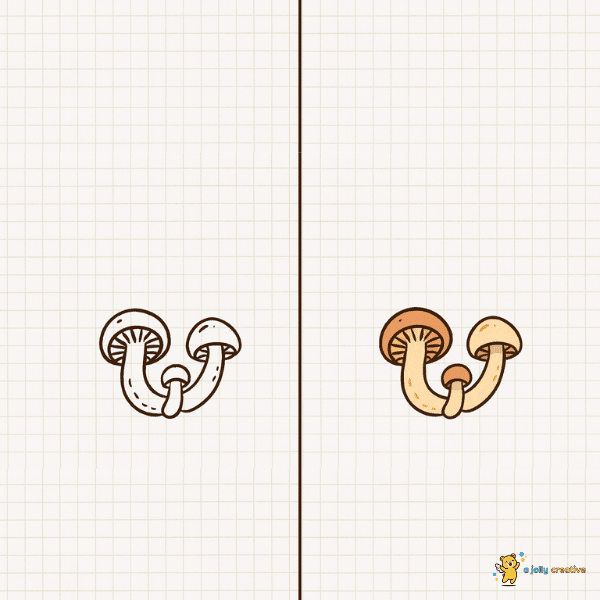 Curvy Mushrooms Drawing idea