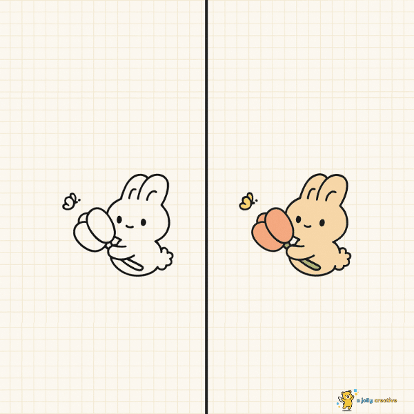 Cute Bunny with a Flower idea