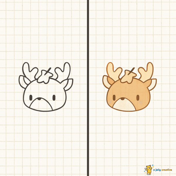 Cute Deer Face Drawing idea