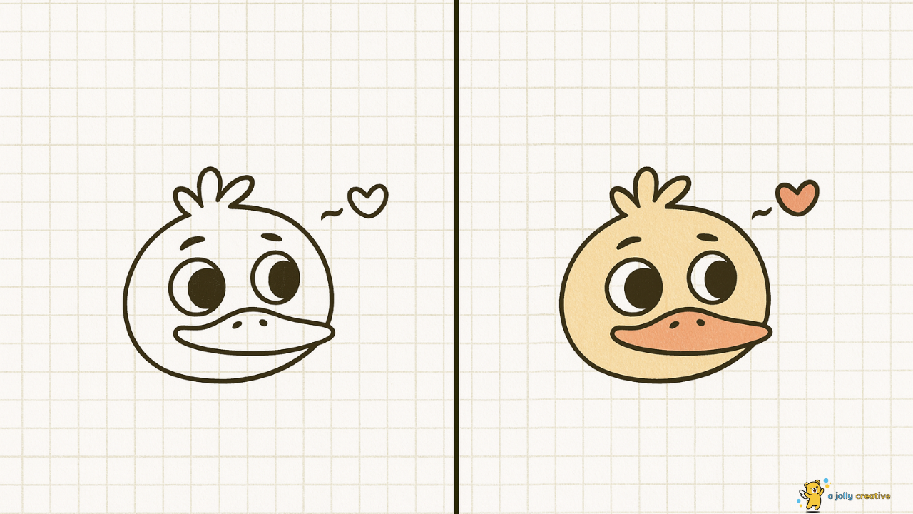 Cute Duck's Smiling Face-idea