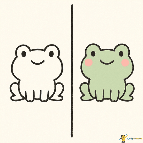 Cute Frog Sitting Drawing