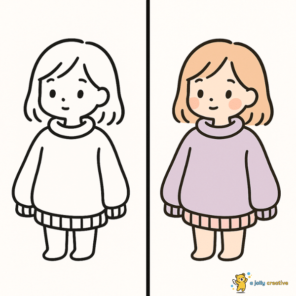 Cute Girl with Oversized Sweater