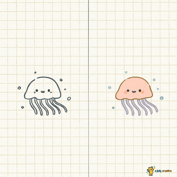 Cute Jellyfish Drawing-idea-1