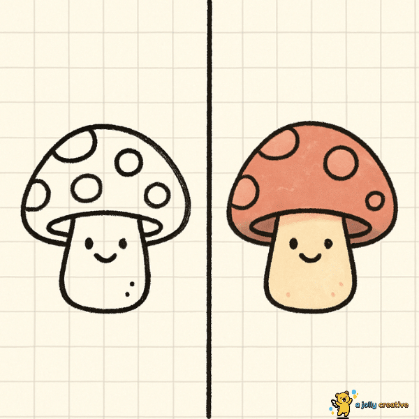 Cute Mushrooms Drawing idea