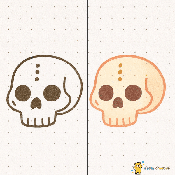 Cute Skull Drawing