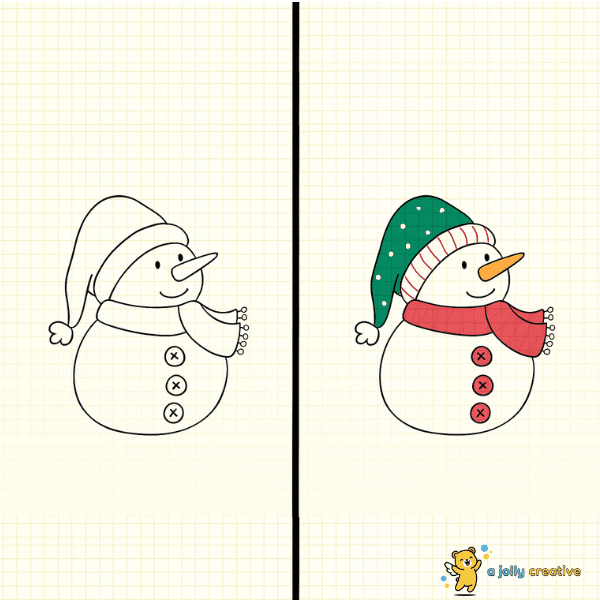 Cute Snowman Drawing idea