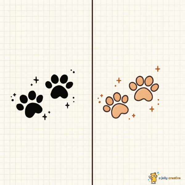 Dog Paws Prints Drawing idea