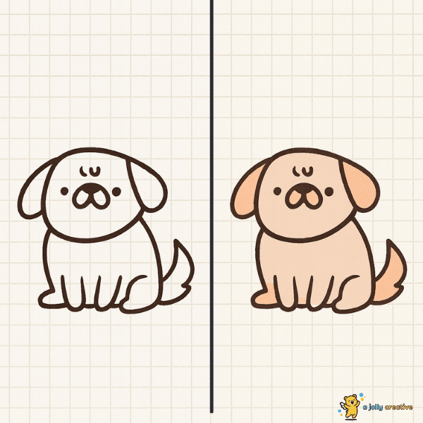 Dogs Sitting Drawing-idea-1