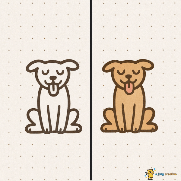 Dogs Sitting Drawing idea 2