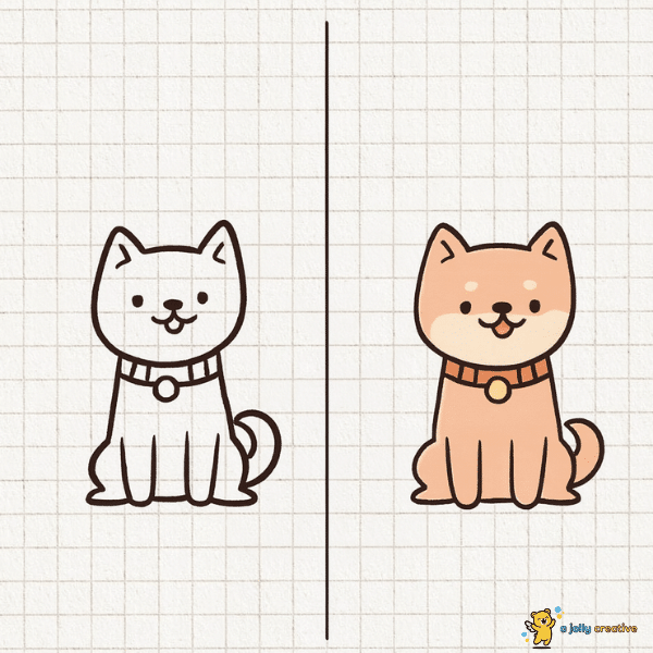 Dogs Sitting Drawing-idea-3