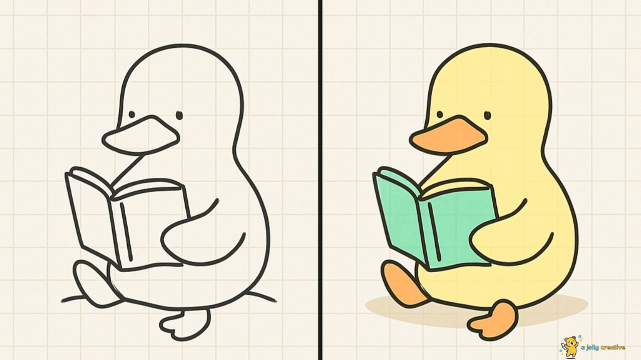 Duck Reading a Book