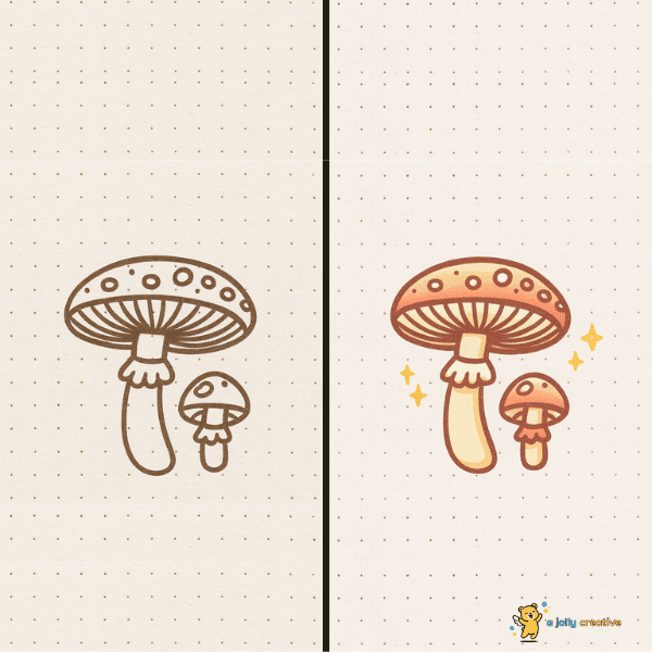 Duo of Fly Amanitas Drawing idea