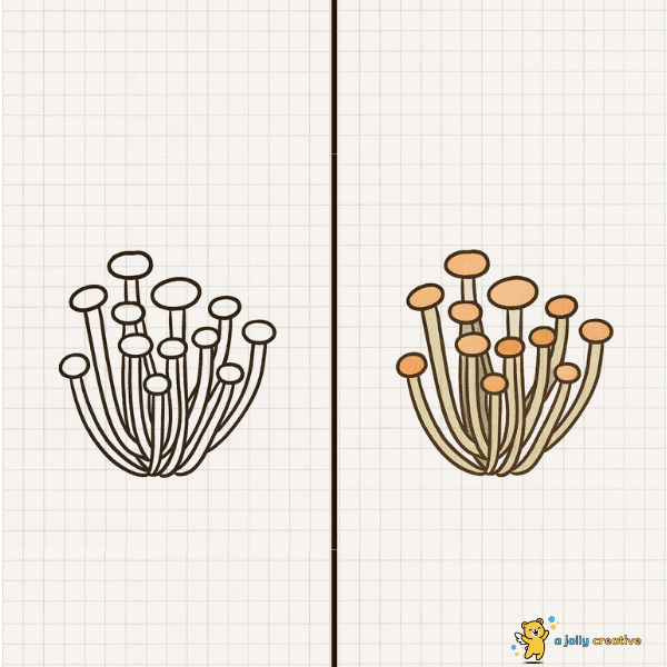 Enoki Mushroom Drawing idea