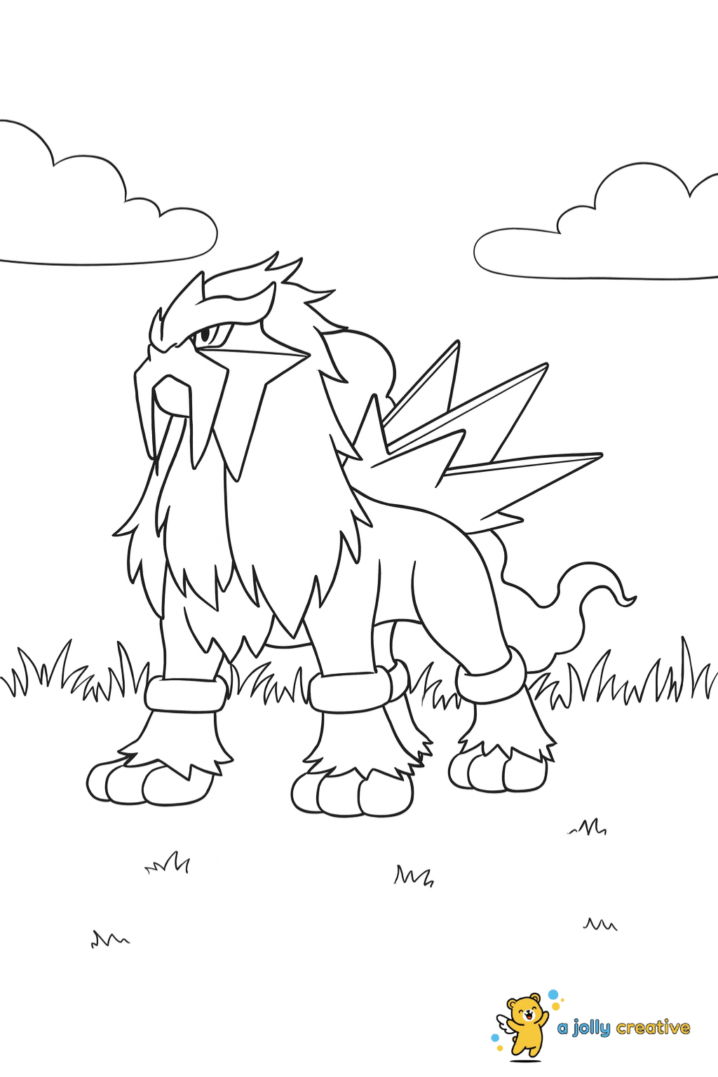 Entei coloring pages