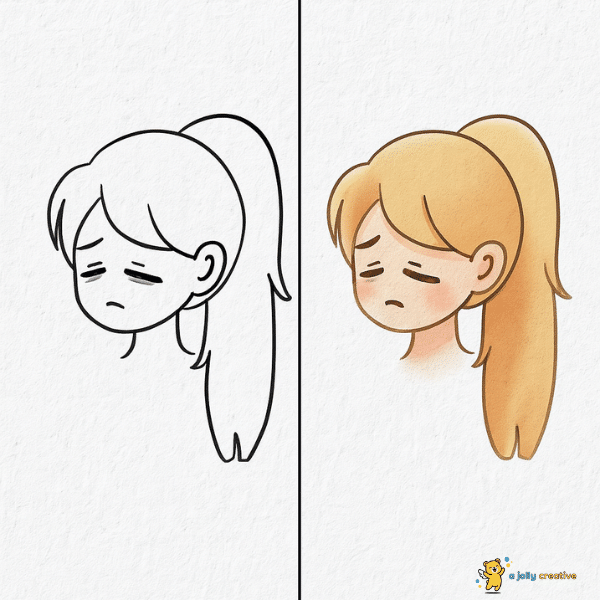 Exhausted Girl drawing idea