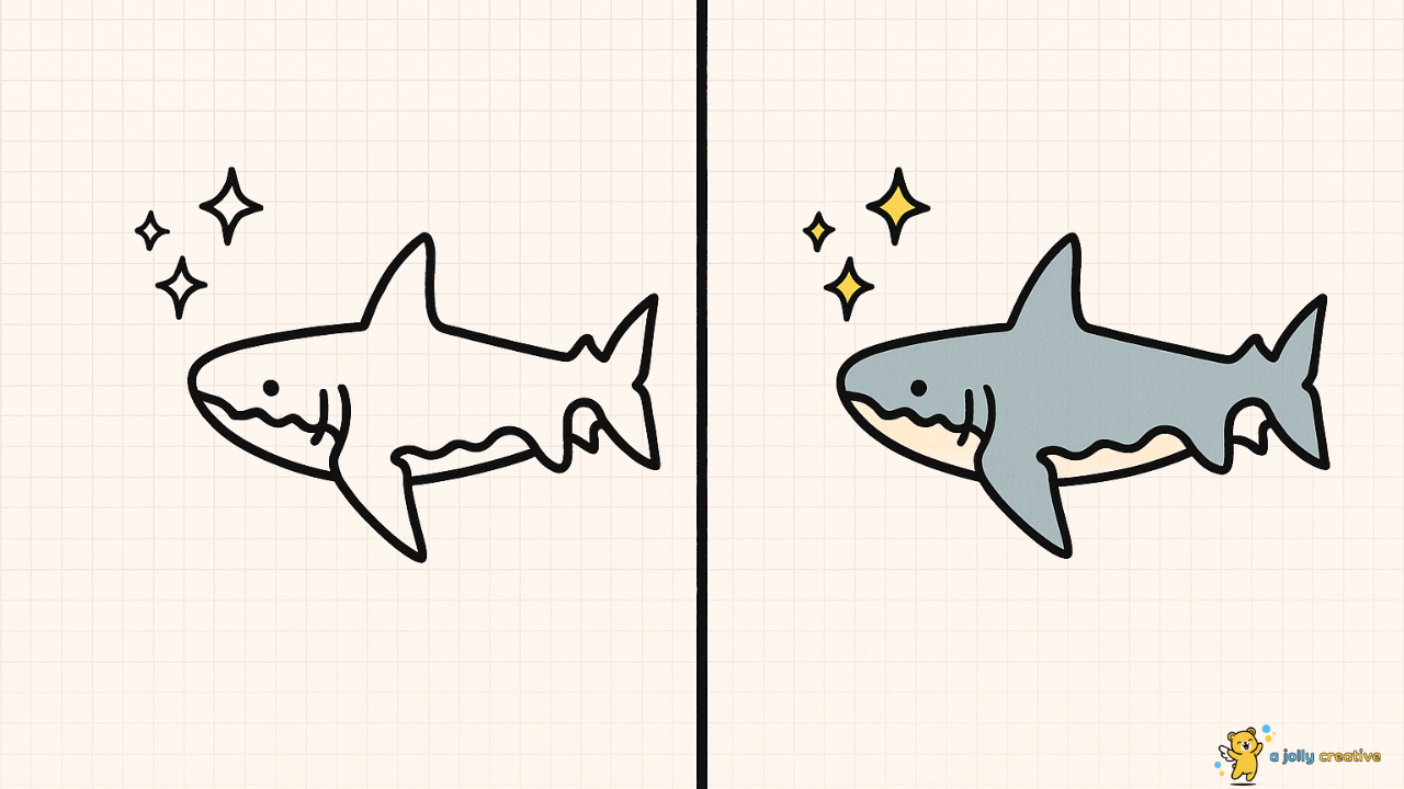 Fierce Shark Drawing-idea-3