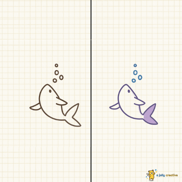 Fish Swimming Up Drawing-idea-1