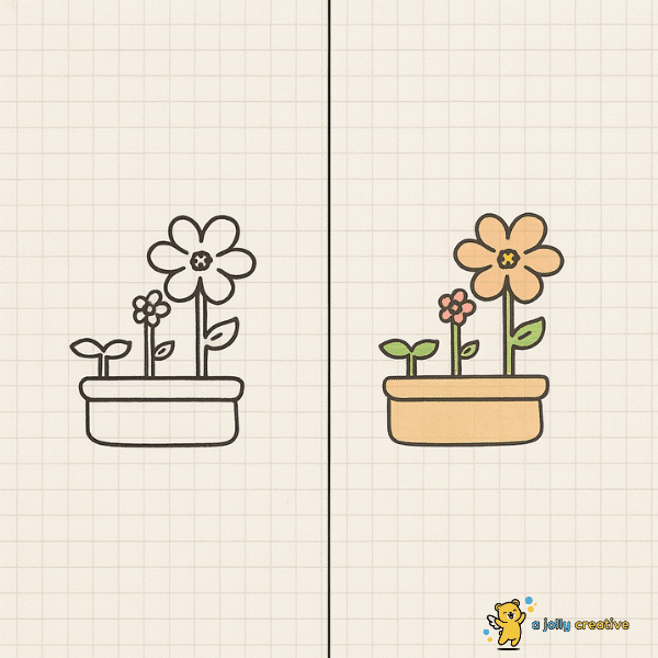 Flower Growth Stages Drawing