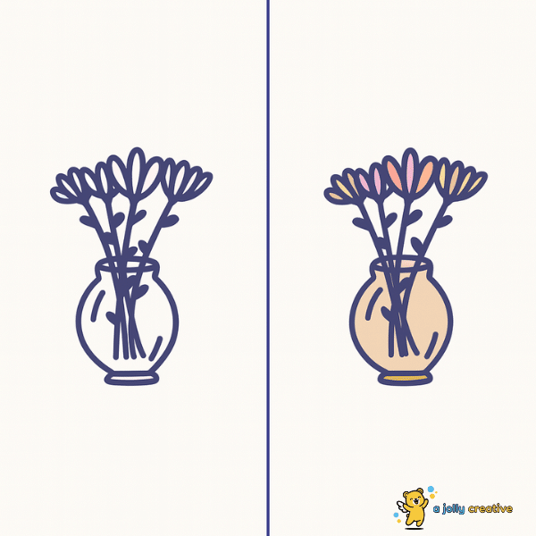 Flowers in a Vase Drawing
