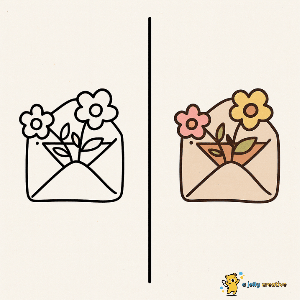 Flowers in an Envelope Drawing idea