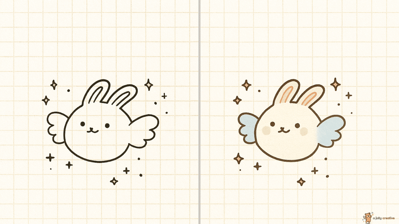 Flying Bunny Drawing