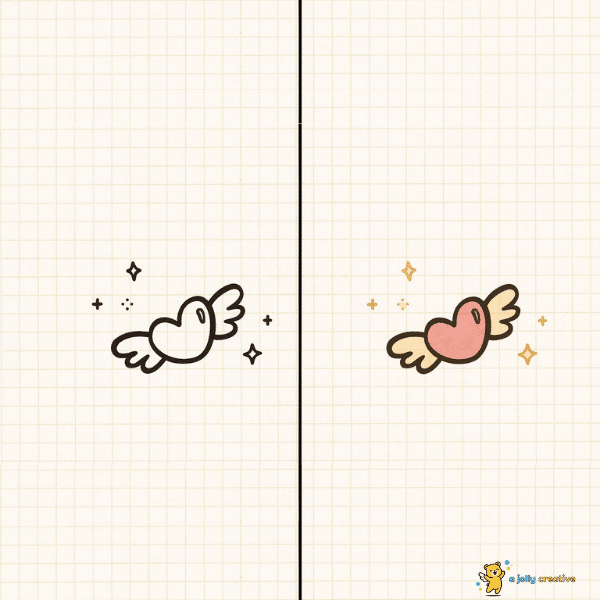Flying Heart Drawing idea