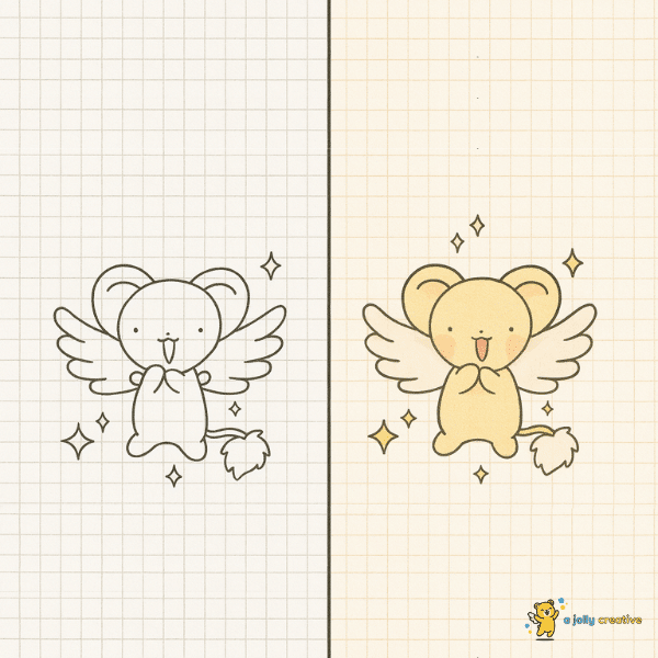 Flying Kero with Sparkles Drawing idea
