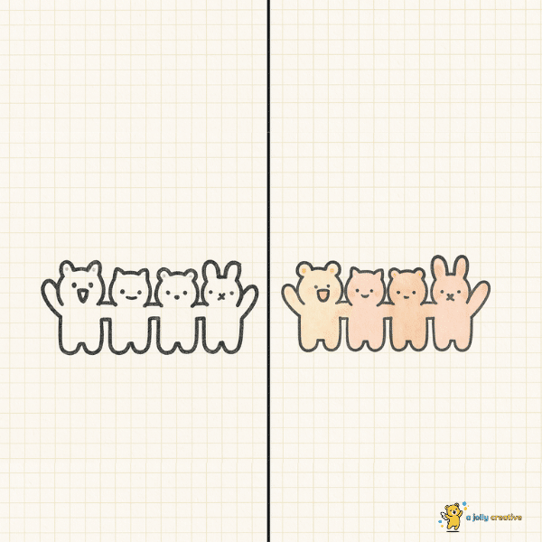Four Friends Drawing idea